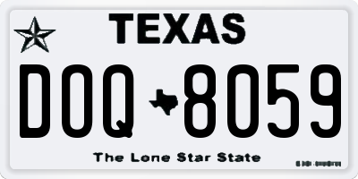 TX license plate DOQ8059