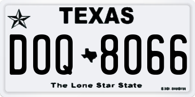 TX license plate DOQ8066