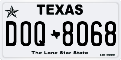 TX license plate DOQ8068