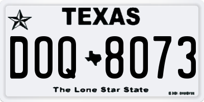 TX license plate DOQ8073