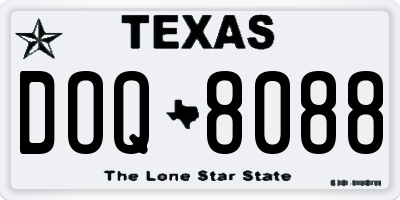 TX license plate DOQ8088