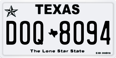 TX license plate DOQ8094
