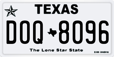 TX license plate DOQ8096