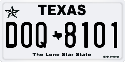 TX license plate DOQ8101