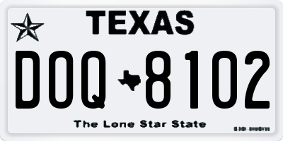 TX license plate DOQ8102