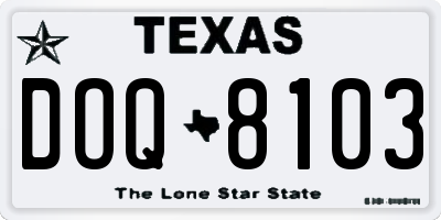 TX license plate DOQ8103