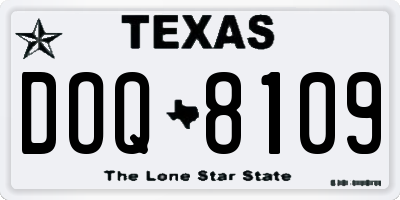 TX license plate DOQ8109