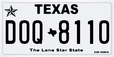 TX license plate DOQ8110