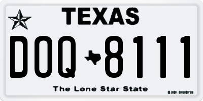 TX license plate DOQ8111