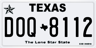 TX license plate DOQ8112