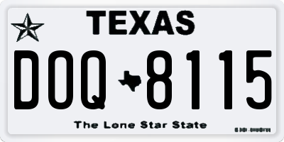 TX license plate DOQ8115