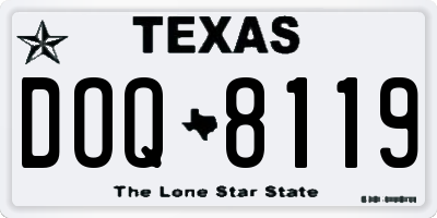 TX license plate DOQ8119