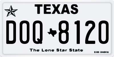 TX license plate DOQ8120