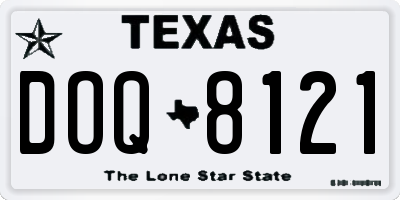 TX license plate DOQ8121