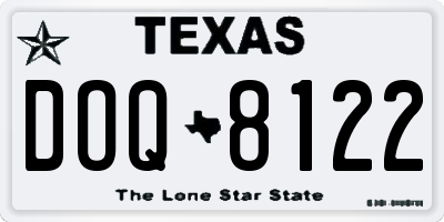 TX license plate DOQ8122