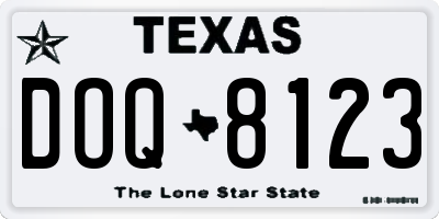 TX license plate DOQ8123