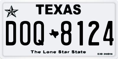 TX license plate DOQ8124