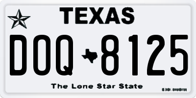 TX license plate DOQ8125