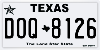 TX license plate DOQ8126