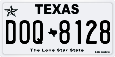 TX license plate DOQ8128