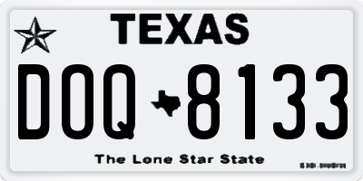 TX license plate DOQ8133