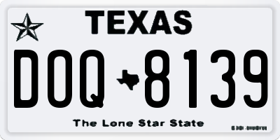 TX license plate DOQ8139