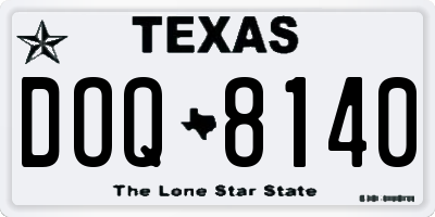 TX license plate DOQ8140