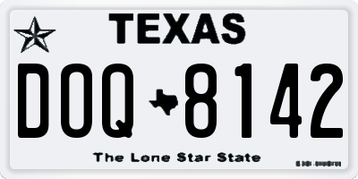TX license plate DOQ8142