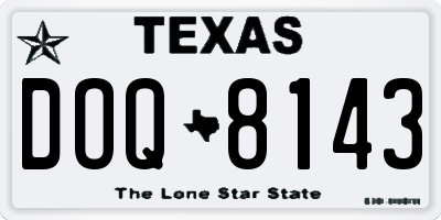 TX license plate DOQ8143