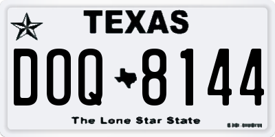 TX license plate DOQ8144