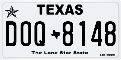 TX license plate DOQ8148