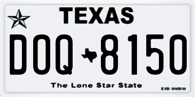TX license plate DOQ8150