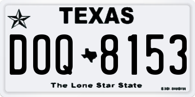 TX license plate DOQ8153
