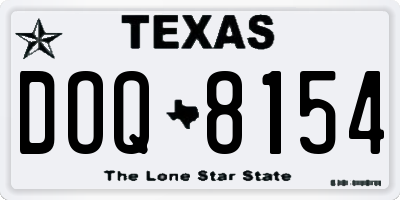 TX license plate DOQ8154