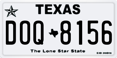 TX license plate DOQ8156