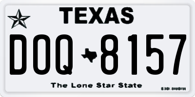 TX license plate DOQ8157