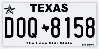 TX license plate DOQ8158
