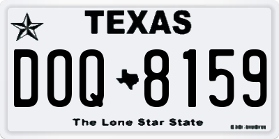 TX license plate DOQ8159