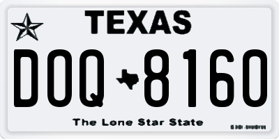 TX license plate DOQ8160