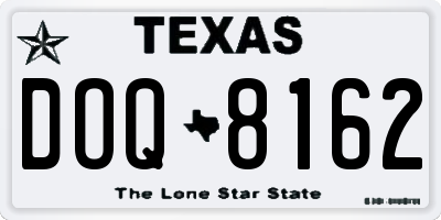 TX license plate DOQ8162