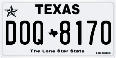 TX license plate DOQ8170