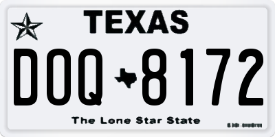 TX license plate DOQ8172