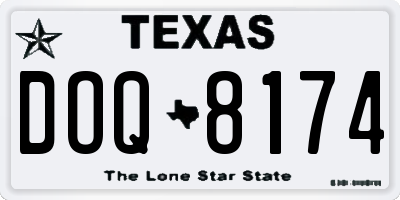 TX license plate DOQ8174
