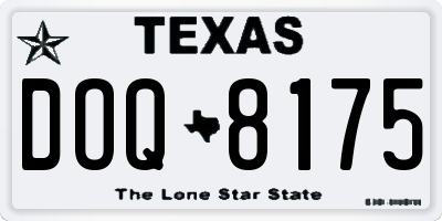 TX license plate DOQ8175