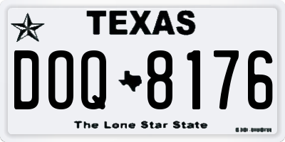 TX license plate DOQ8176