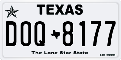 TX license plate DOQ8177