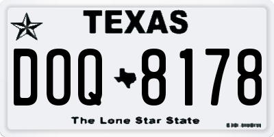 TX license plate DOQ8178