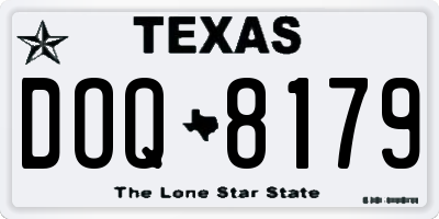 TX license plate DOQ8179