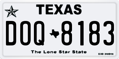 TX license plate DOQ8183