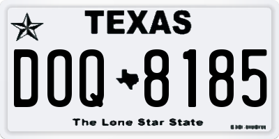 TX license plate DOQ8185